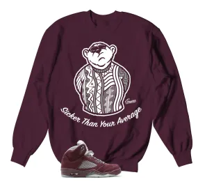 Retro 5 Burgundy Sweater - Big Bear - Burgundy