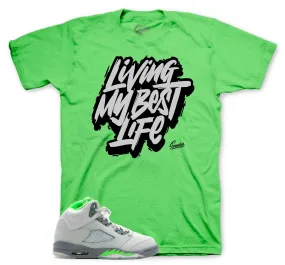 Retro 5 Green Bean Shirt - Living Life - Green Bean