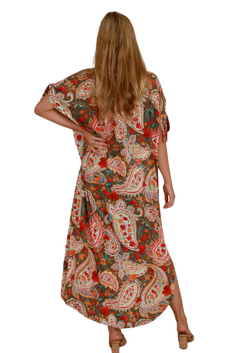 Salty Palm | Womens Leah Maxi Dress (Red Multi) (Plus Size)