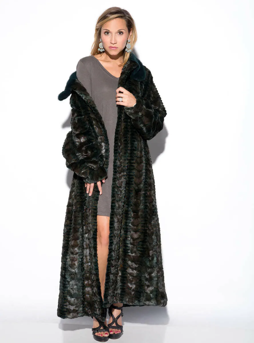 Sculptured Mink Fur Vest with Full Mink Fur Collar