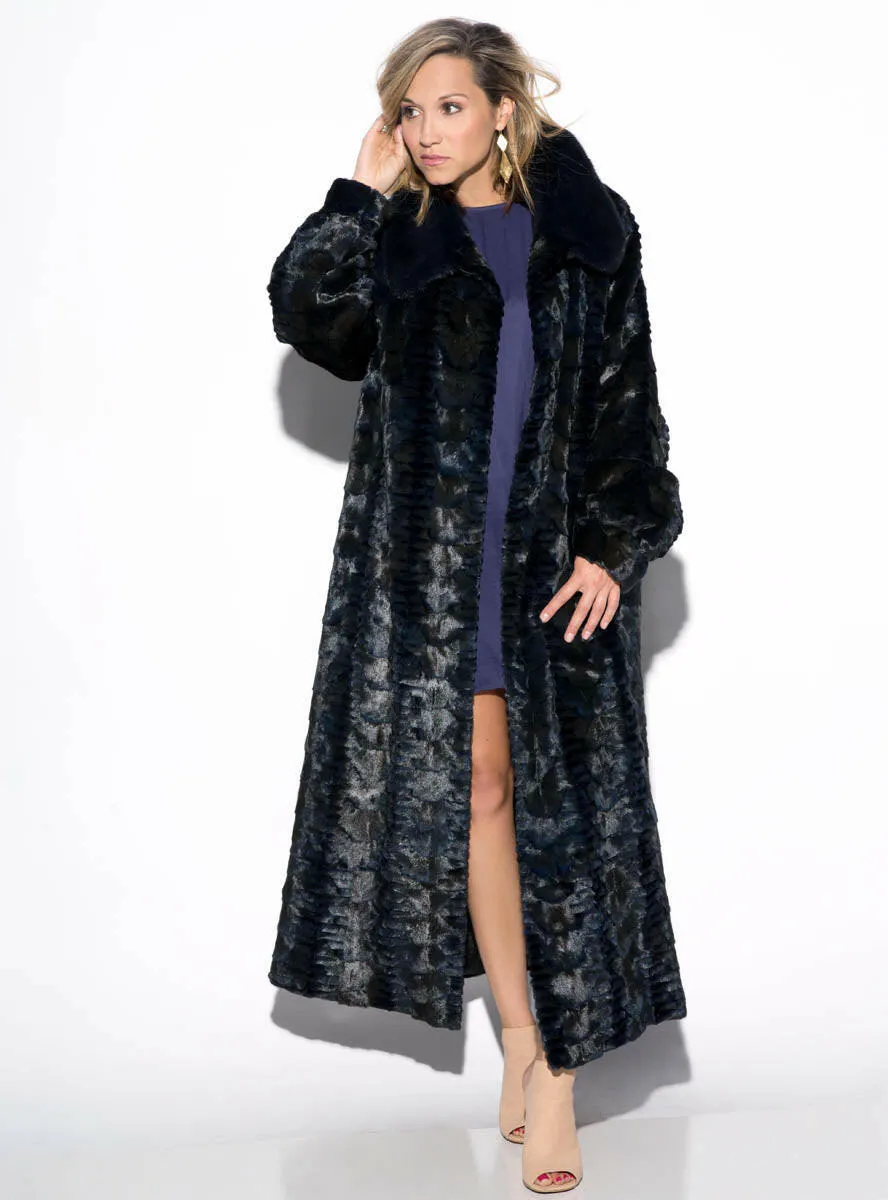 Sculptured Mink Fur Vest with Full Mink Fur Collar