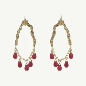 Selene Red Jade Earrings Large