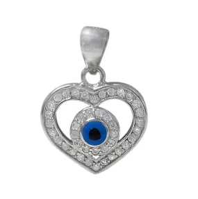 Silver evil eye necklace