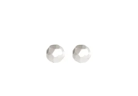 Silver Rock Faceted Pebble Studs