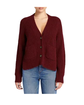 Size S - A.L.C. Burgundy Cleveland Alpaca Blend Chunky Knit Cardigan