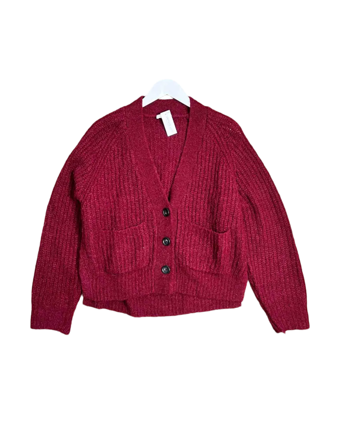 Size S - A.L.C. Burgundy Cleveland Alpaca Blend Chunky Knit Cardigan