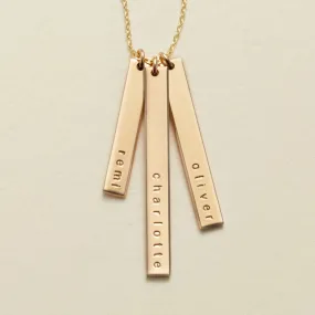 Skinny Vertical Bar Necklace - Triple | Final Sale