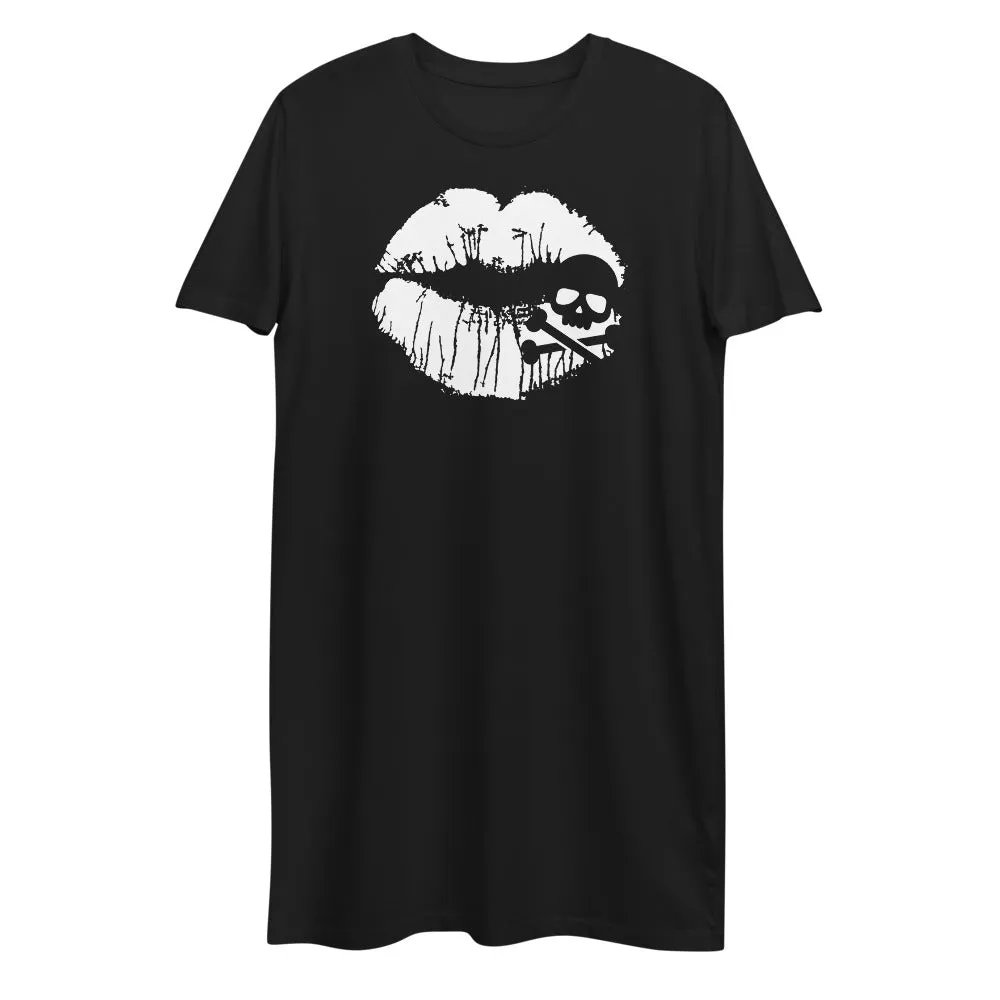 Skull Lips Organic cotton t-shirt dress