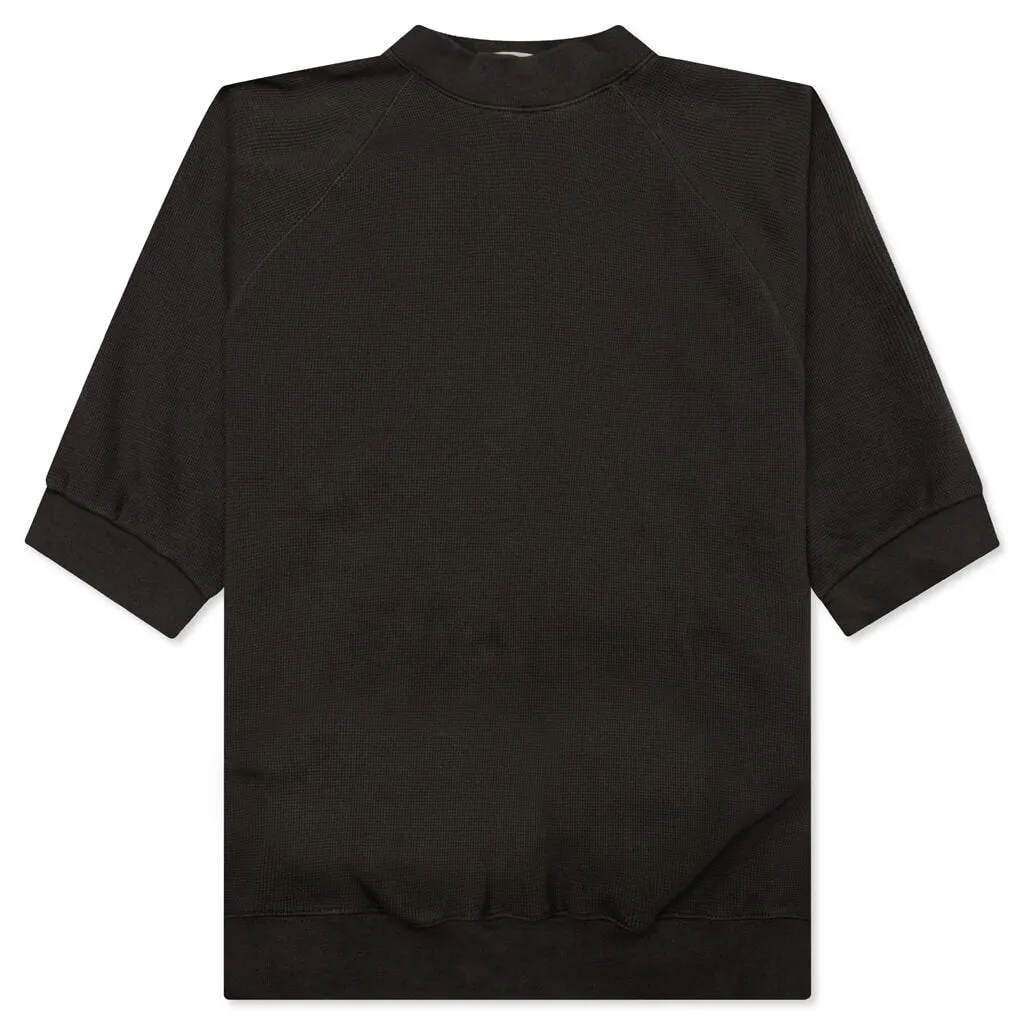 S/S Waffle Sweatshirt - Off Black