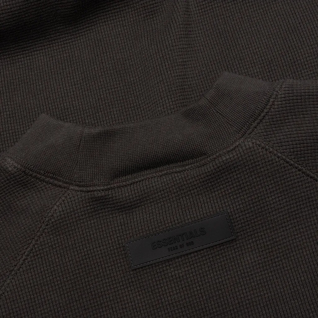 S/S Waffle Sweatshirt - Off Black