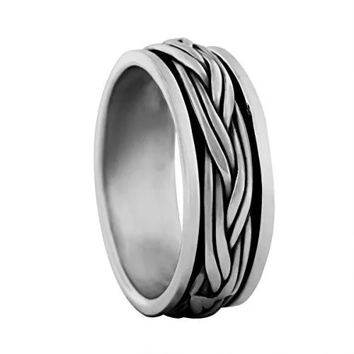 Sterling Silver Braided Spinner Ring