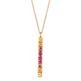 Sunset Double Linea Ombré Sapphire Bar Necklace