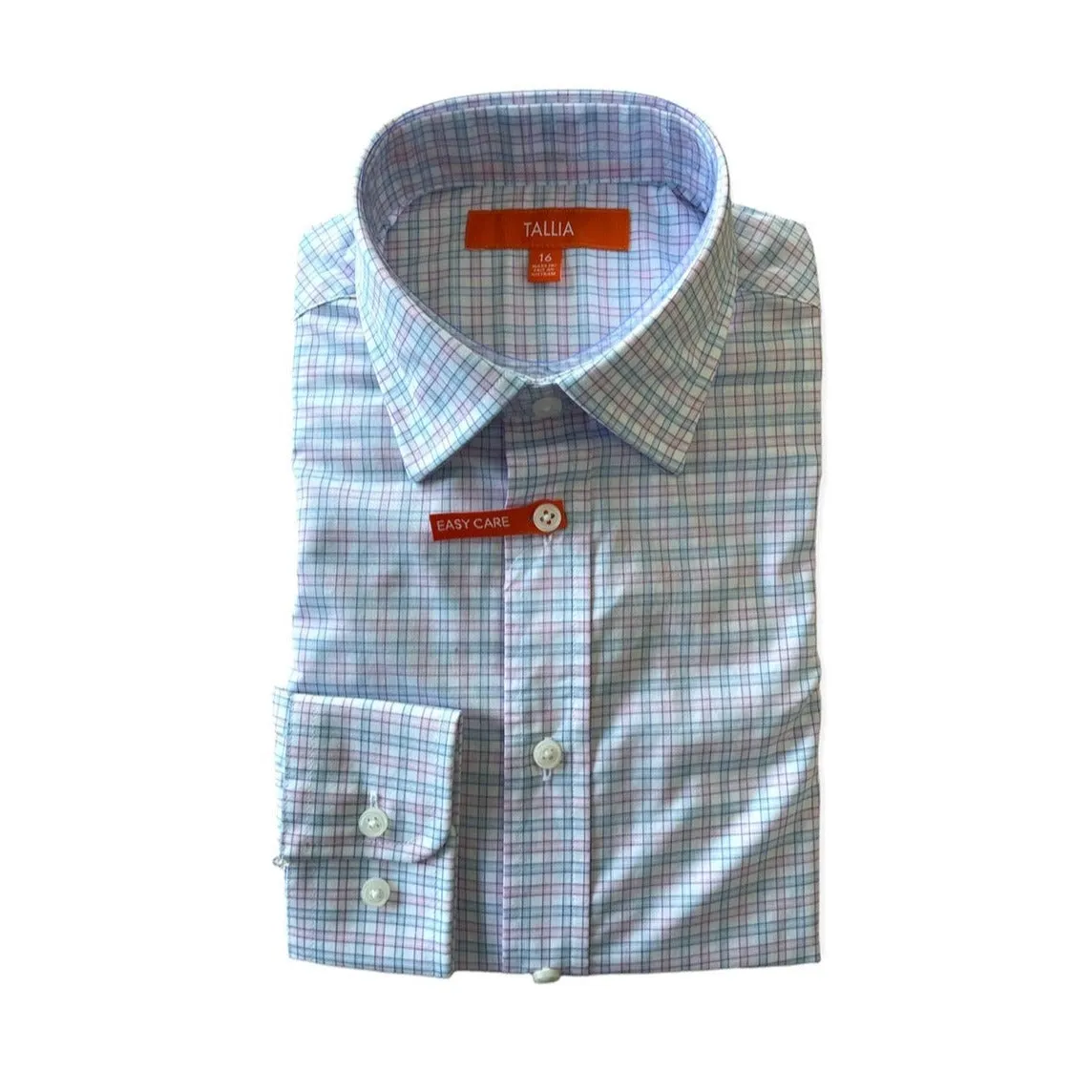 Tallia Boys Blue/Pink Check Dress Shirt KZ0001