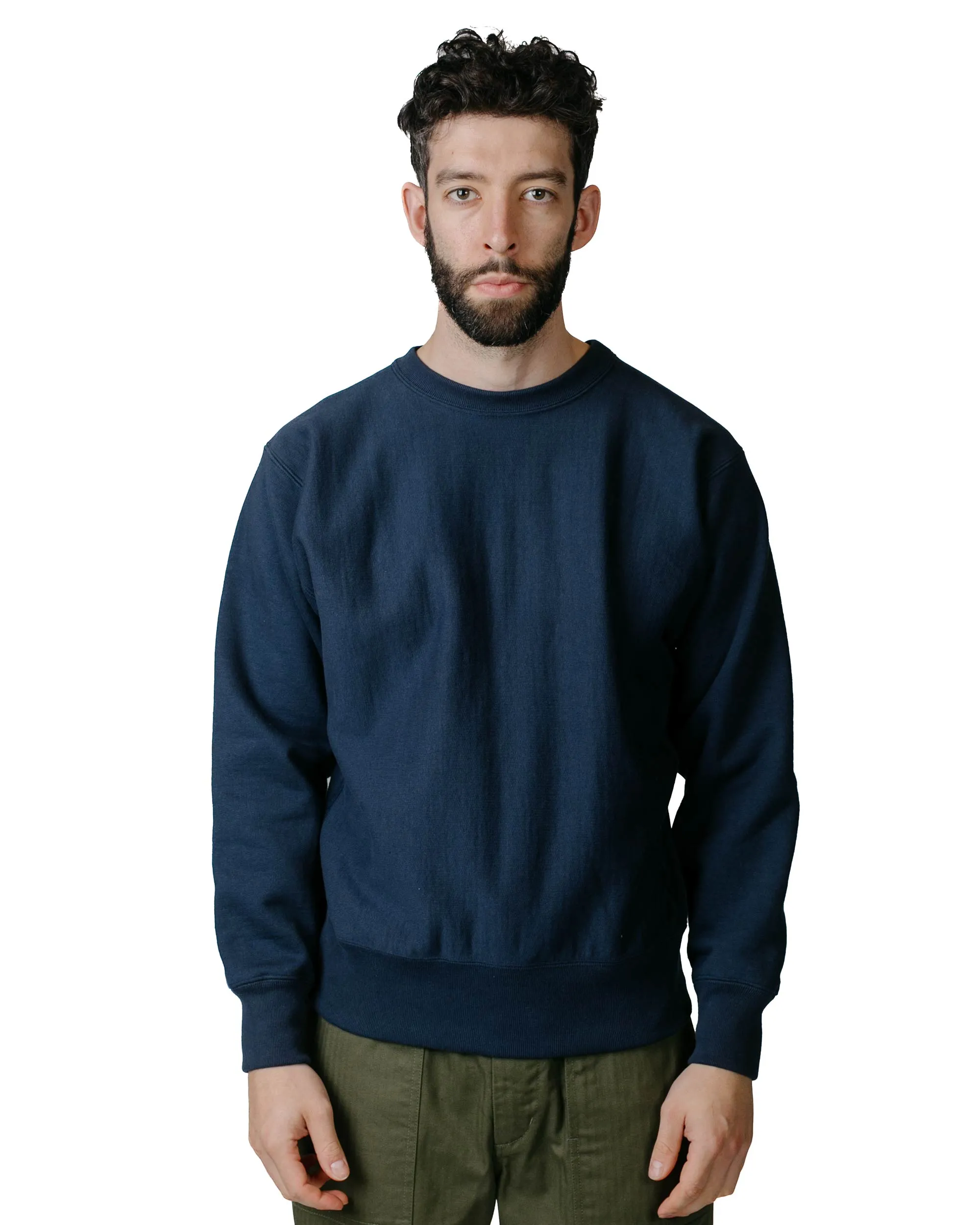 The Real McCoy's MC20114 Heavyweight Crewneck Sweatshirt Navy