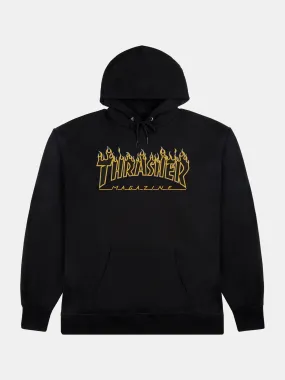 Thrasher Flame Logo Hood - Black / Yellow