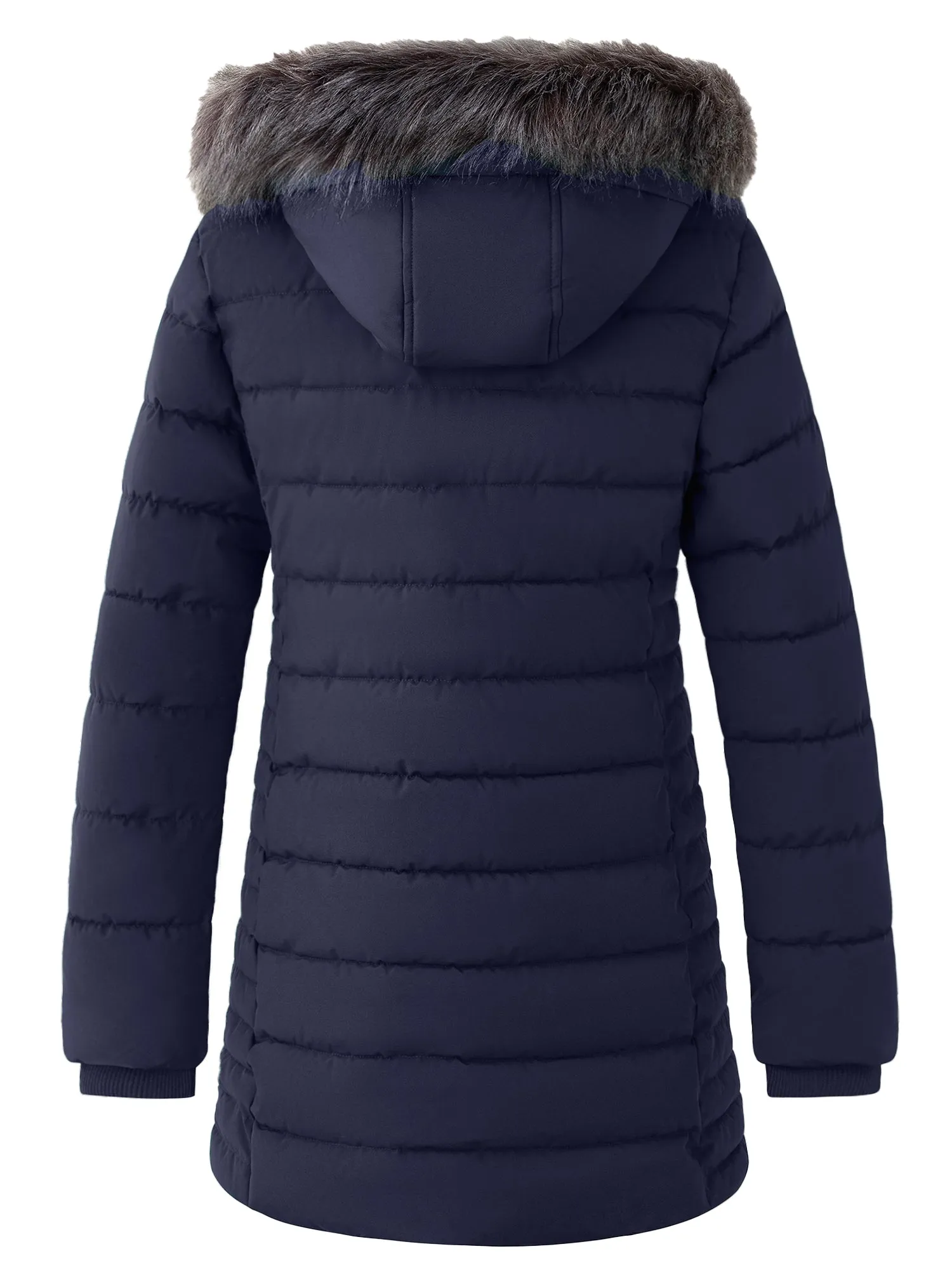 Wantdo Women's Winter Coat Hip-Length Warm Puffer Jacket Quilted Winter Jacket with Hood