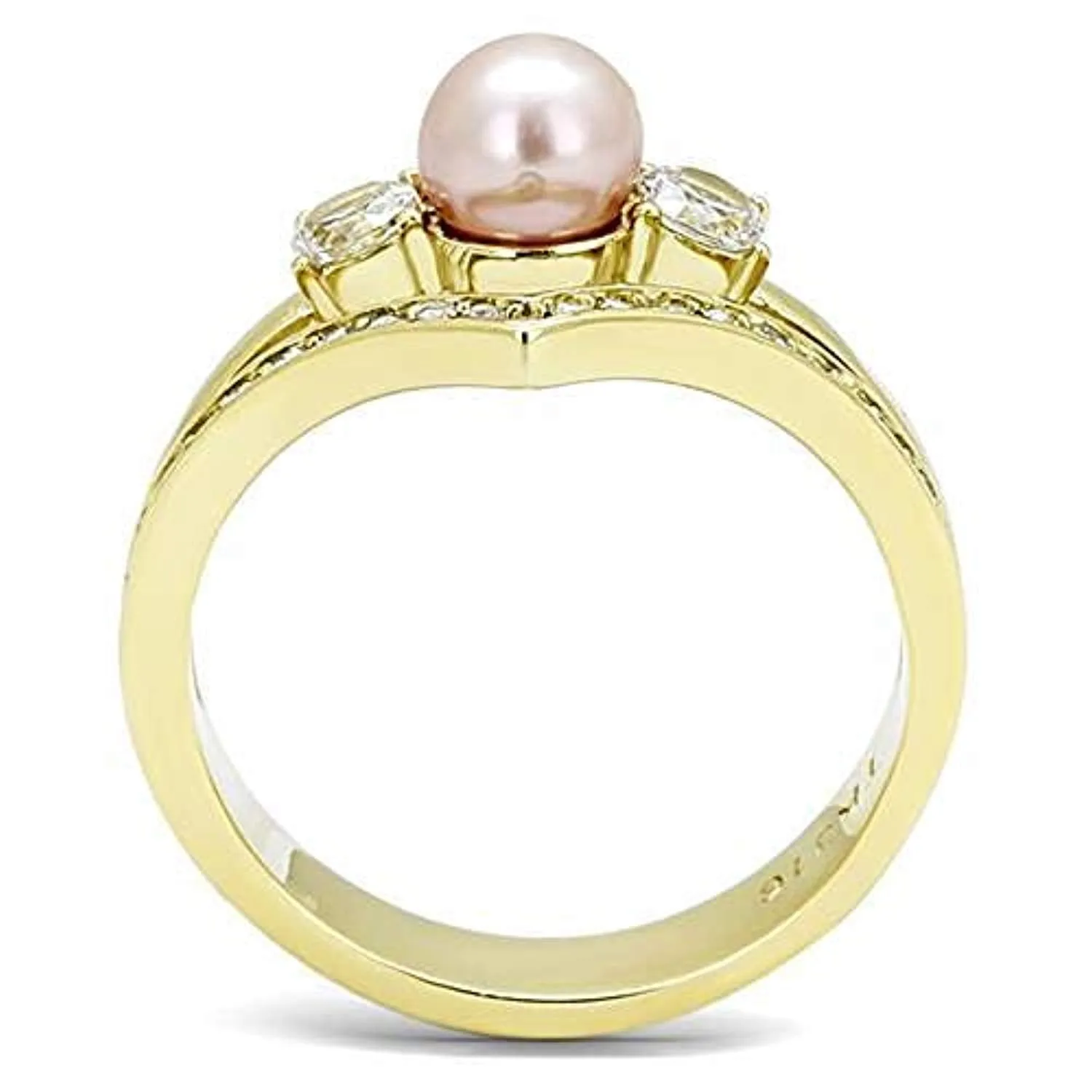 WildKlass Stainless Steel Ring IP Gold Women Synthetic Rose