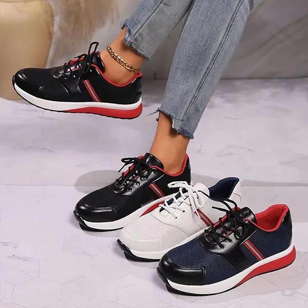 Women's Casual Lace-Up Color Block Mesh Sneakers 58583112S