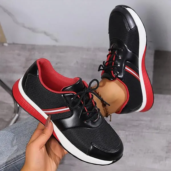 Women's Casual Lace-Up Color Block Mesh Sneakers 58583112S