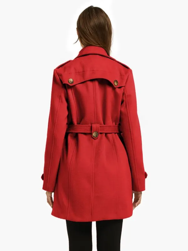 Women's Double Breasted Belted Pea Coat