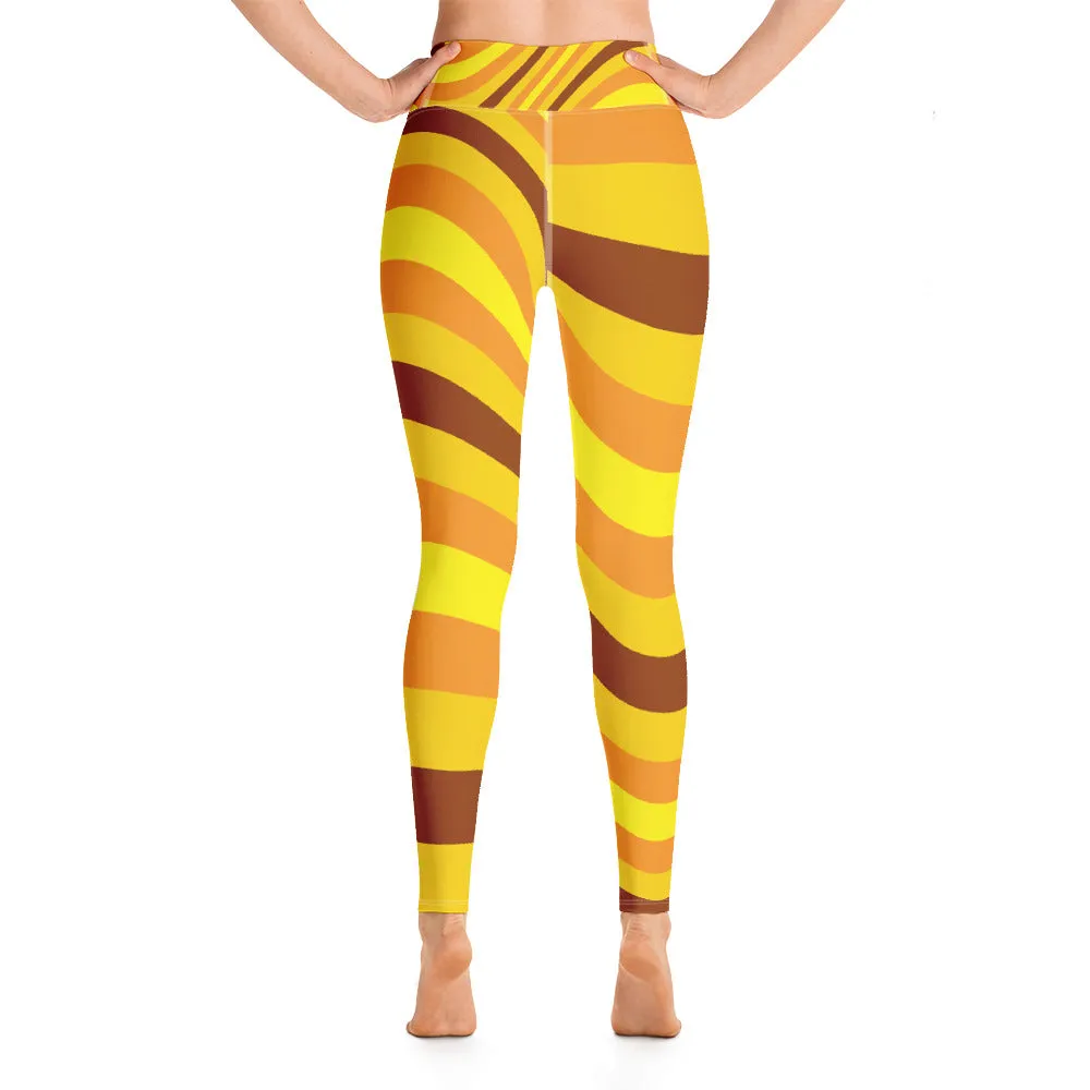 Women's High Waist Wave Honey Comb Leggings Tights