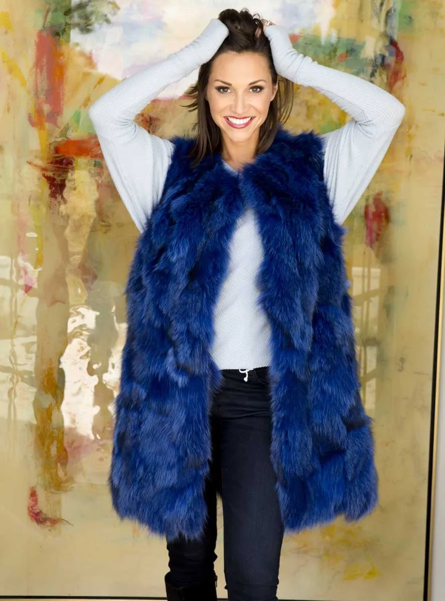 Women's Long Fox Fur Vest