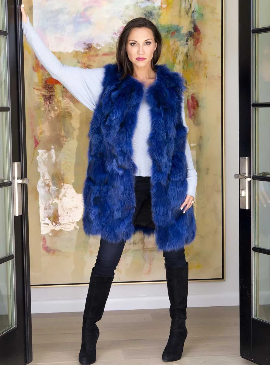 Women's Long Fox Fur Vest