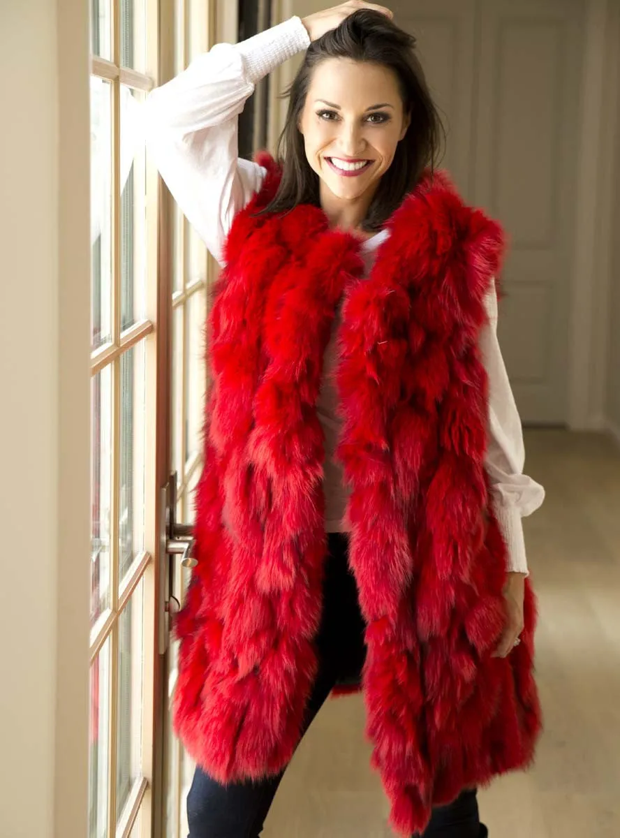 Women's Long Fox Fur Vest