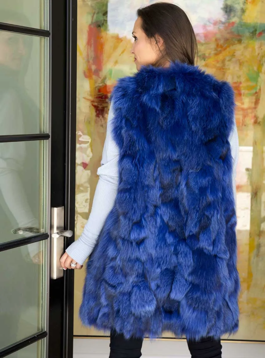 Women's Long Fox Fur Vest