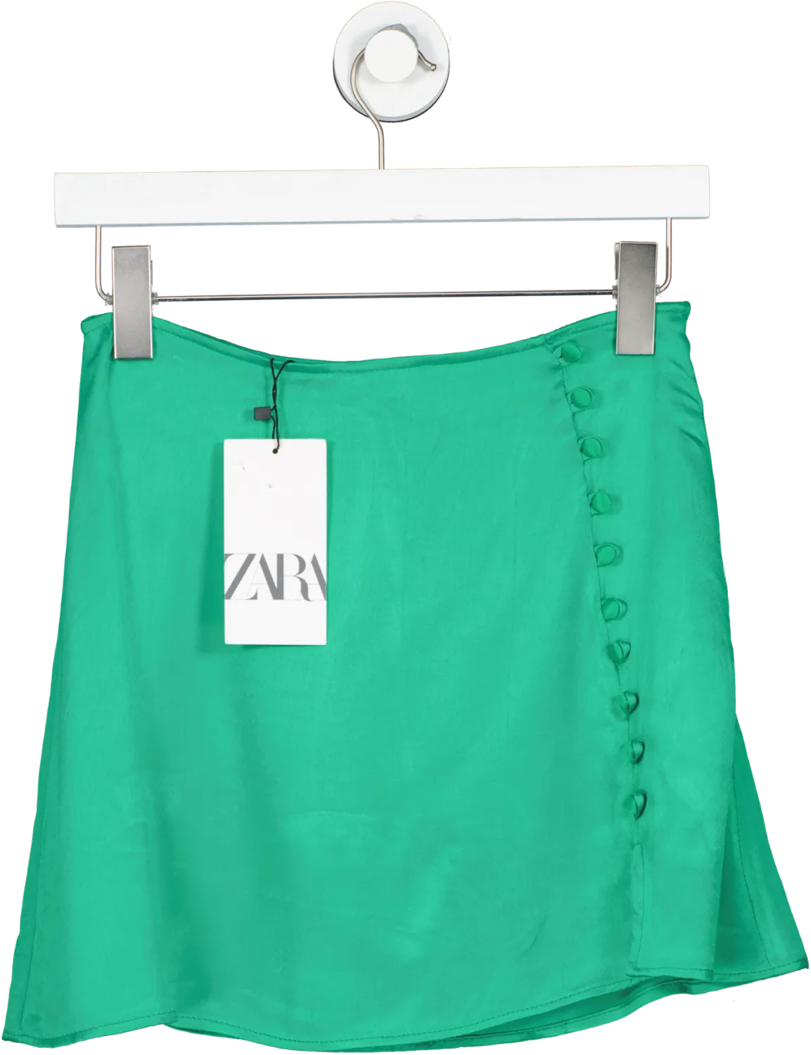 ZARA Green Satin Skort BNWT UK XS