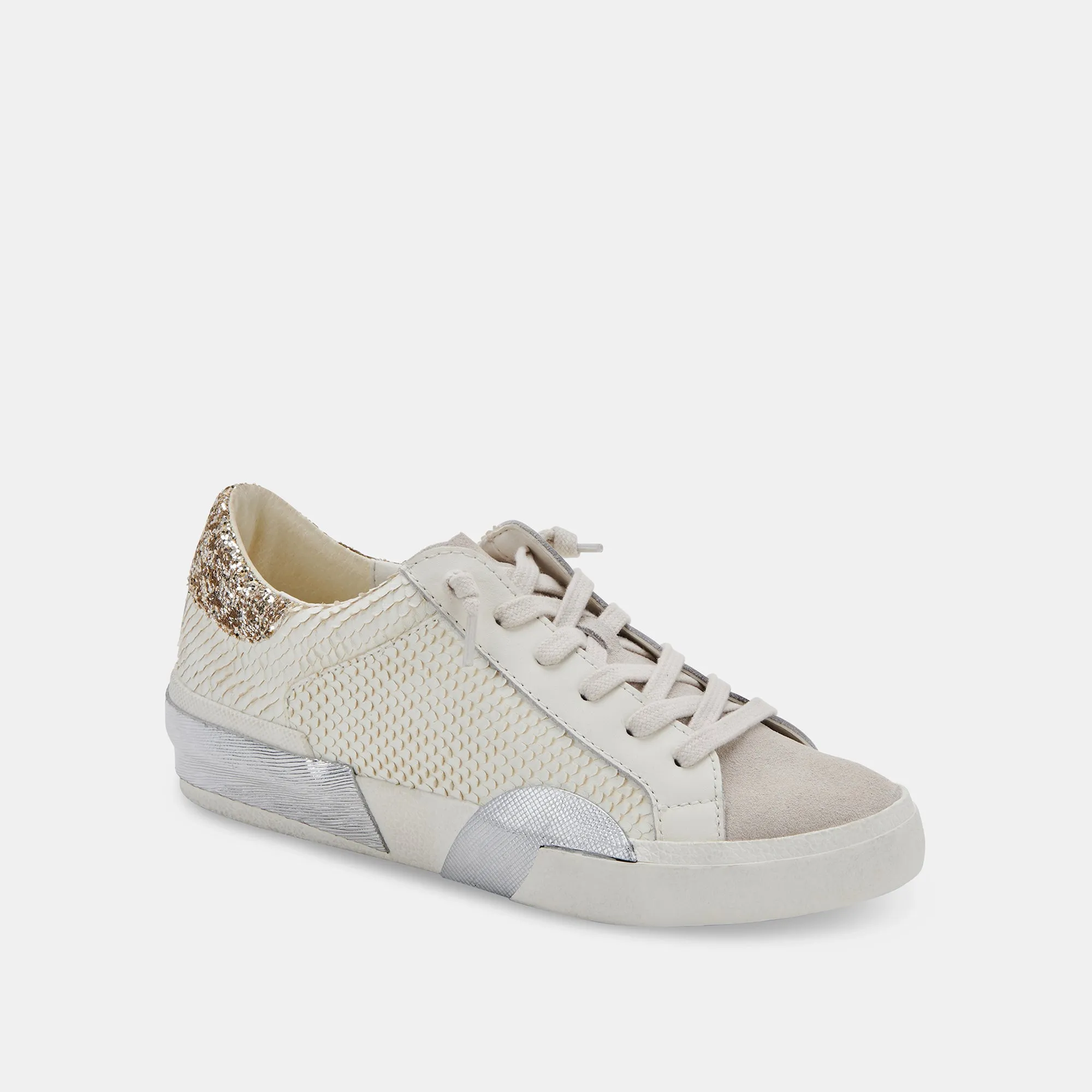 ZINA SNEAKERS OFF WHITE EMBOSSED LEATHER