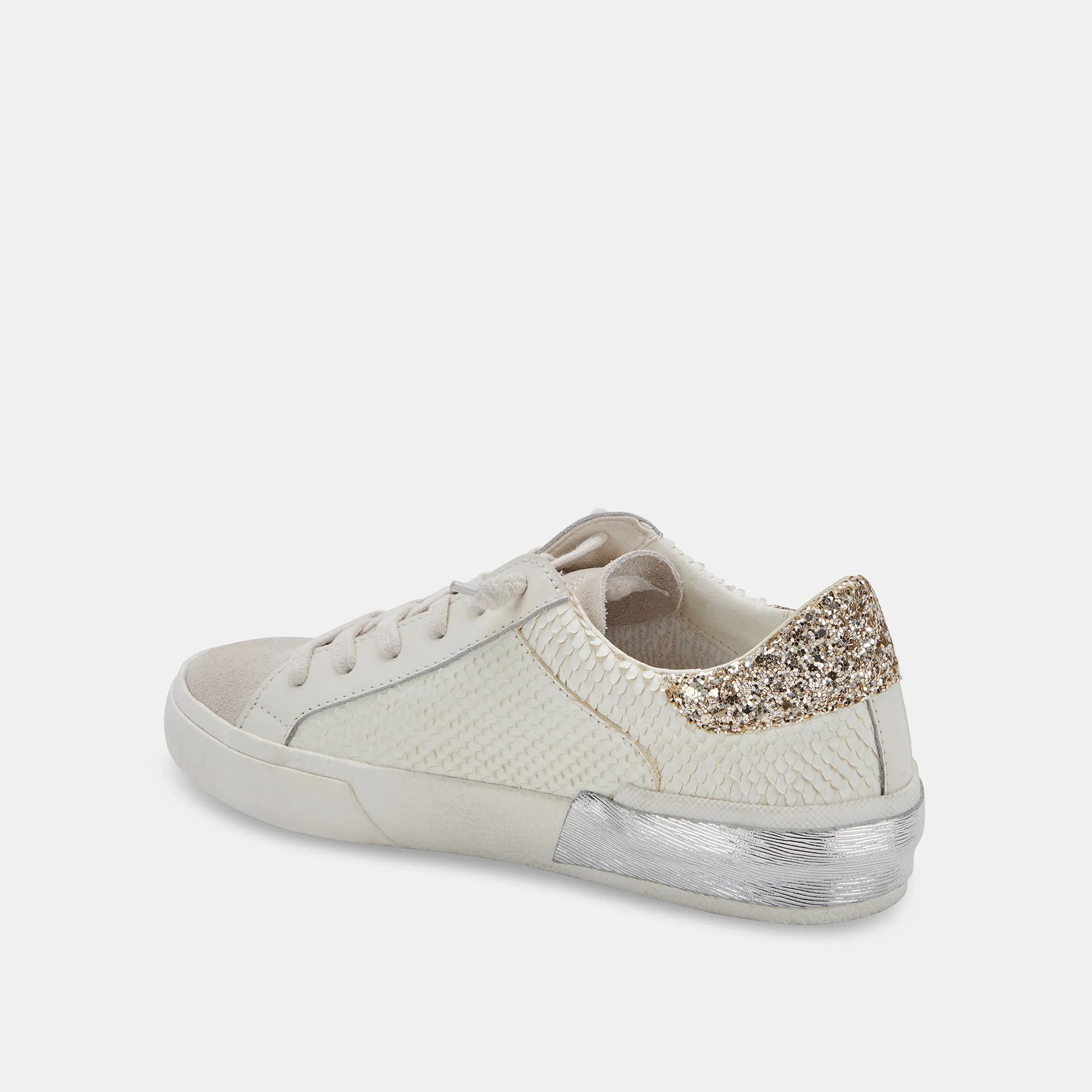 ZINA SNEAKERS OFF WHITE EMBOSSED LEATHER