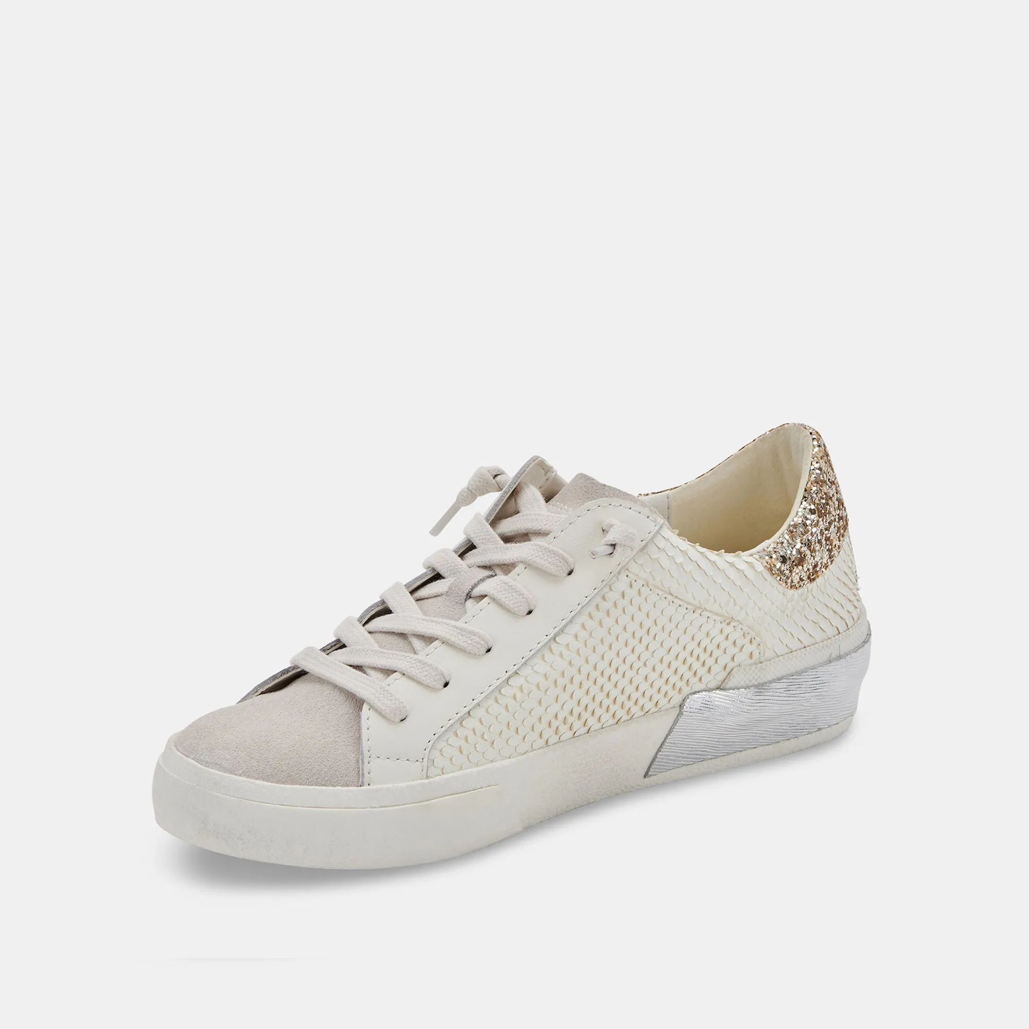 ZINA SNEAKERS OFF WHITE EMBOSSED LEATHER