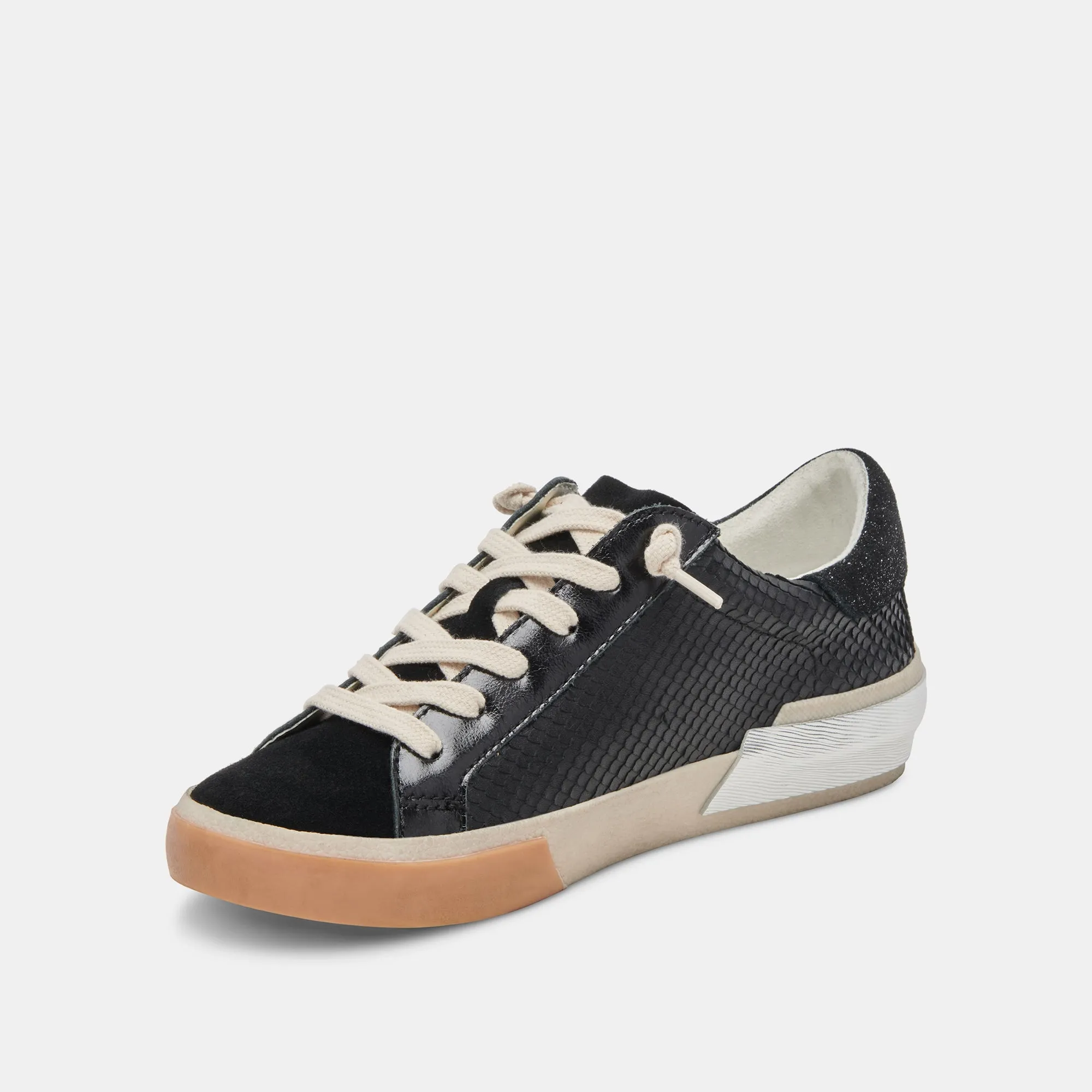 ZINA SNEAKERS ONYX EMBOSSED LEATHER