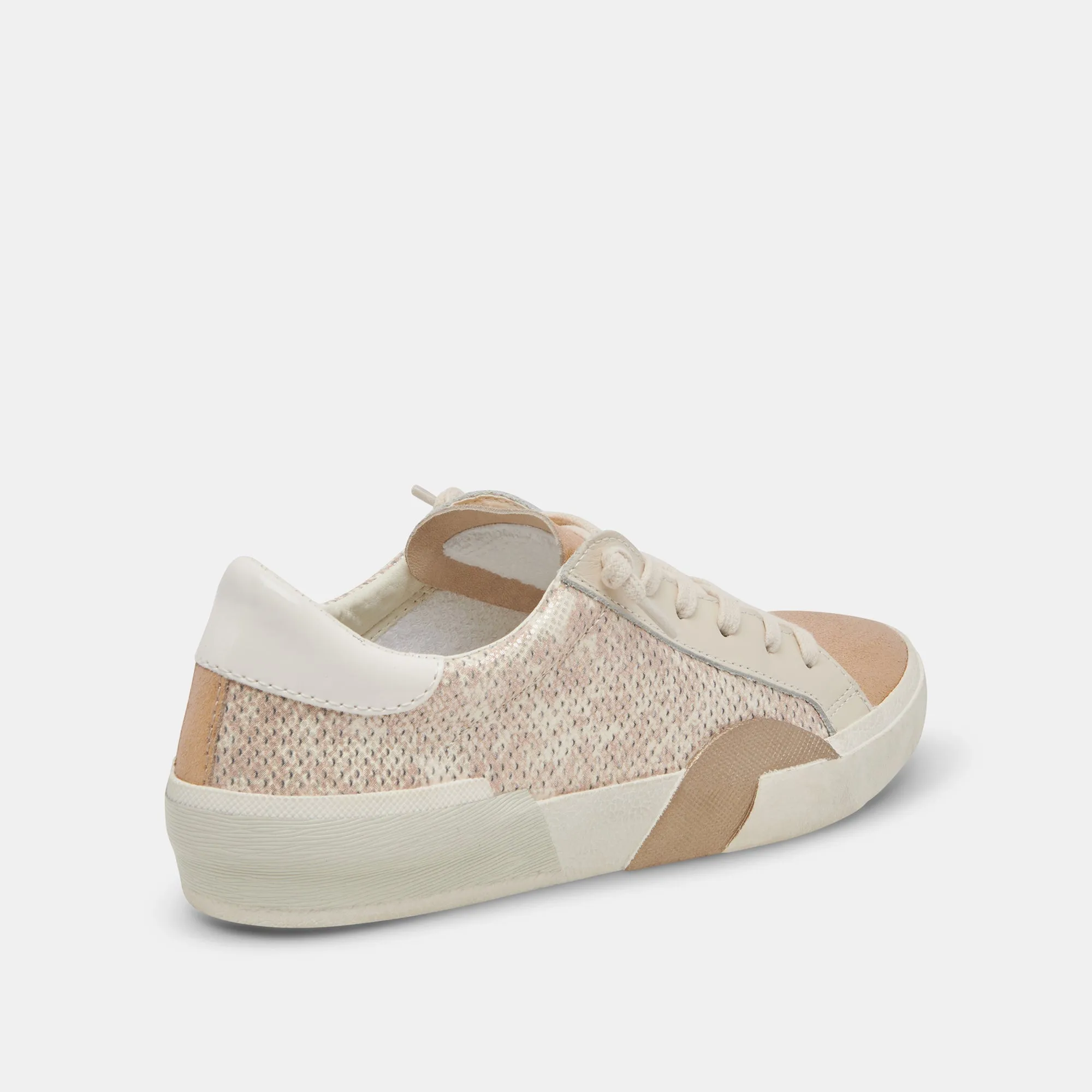 ZINA SNEAKERS SAND EMBOSSED LEATHER