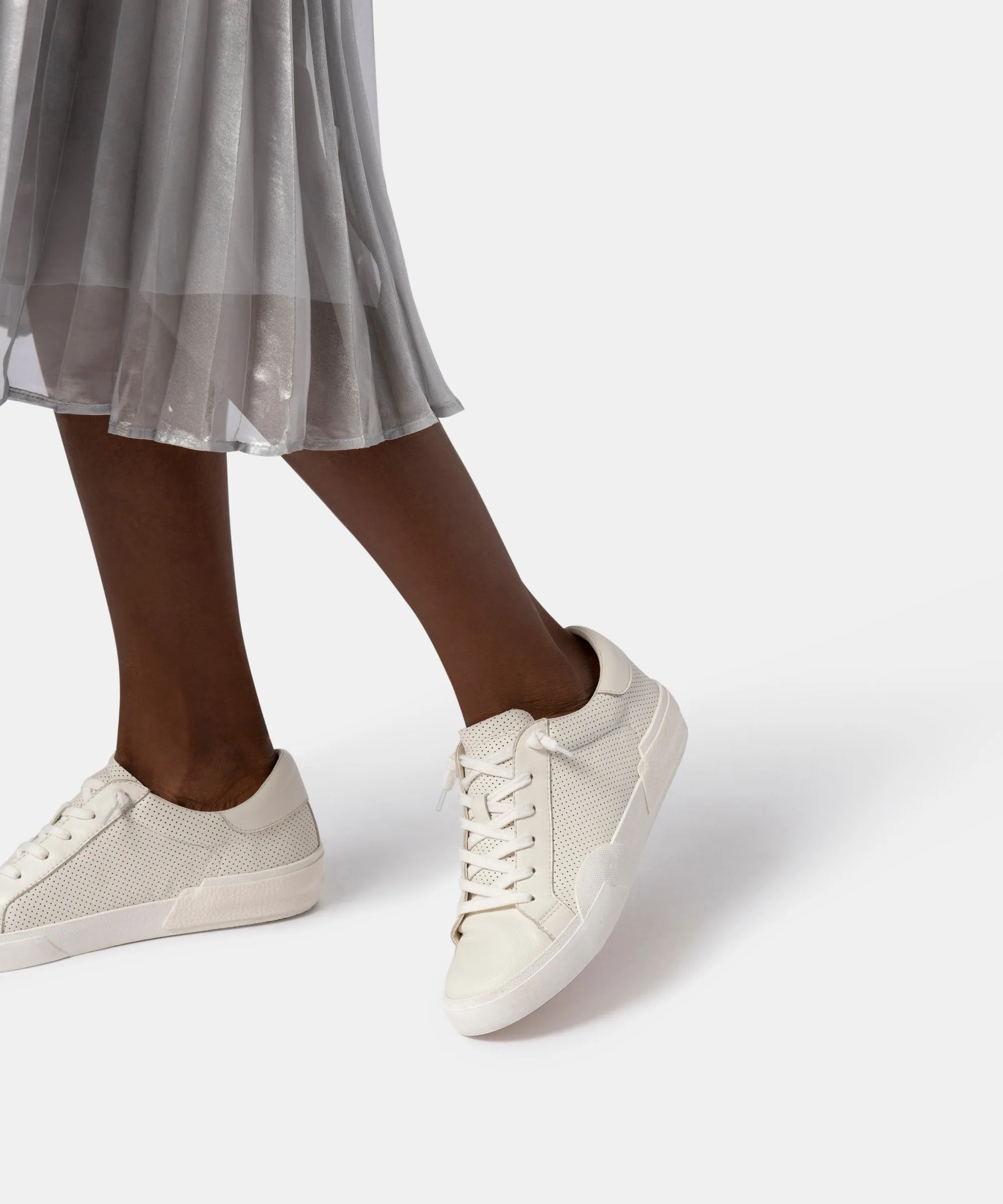 ZINA SNEAKERS WHITE PERFORATED LEATHER