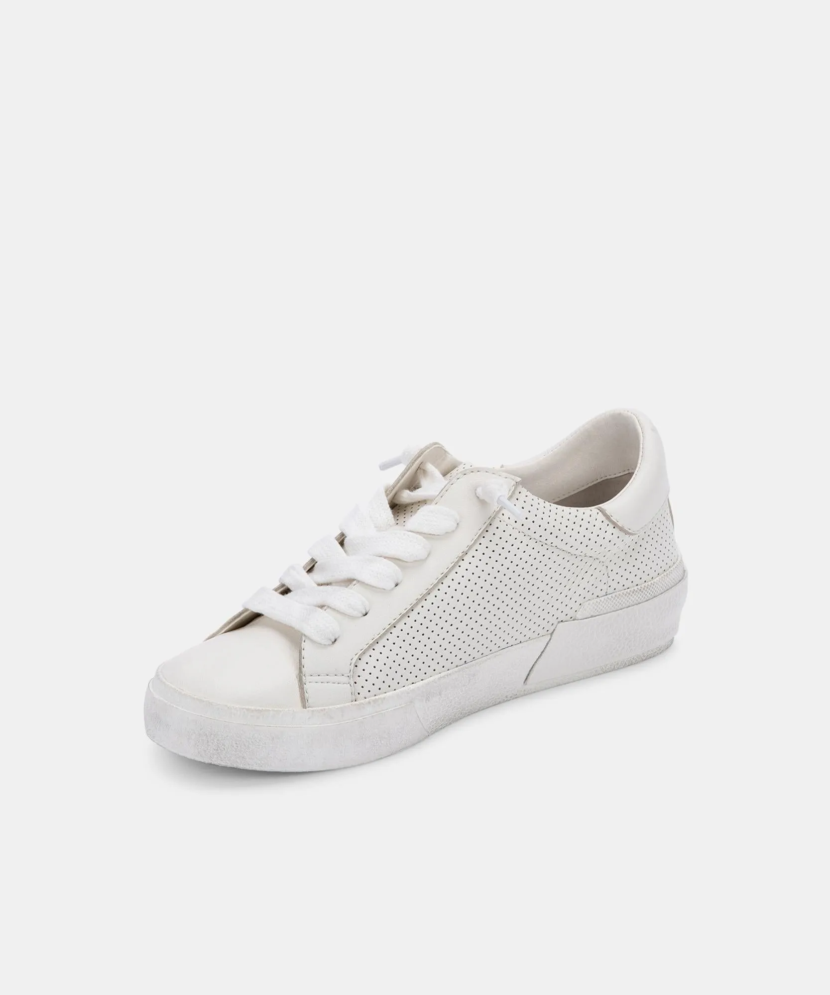 ZINA SNEAKERS WHITE PERFORATED LEATHER